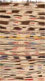 Colorful Tribal Vintage Moroccan Kilim Rug 72983 by Nazmiyal Antique Rugs