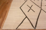 Corner of Large Size Cream Brown Tribal Geometric Modern Flatwoven Kilim Rug 11735 by Nazmiyal Antique Rugs