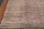 Corner of Modern Contemporary Handmade Cream Brown Wool Minimalist Area Rug 11663 by Nazmiyal Antique Rugs