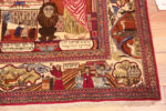 Corner of Silk Antique Persian Kashan Judaica Pictorial Rug 73035 by Nazmiyal Antique Rugs