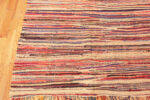 Corner of Striped Jewel Tones Vintage Moroccan Flatweave Rug 73007 by Nazmiyal Antique Rugs