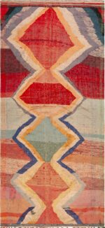 Gallery Size Artistic Vintage Moroccan Kilim 72991 by Nazmiyal Antique Rugs