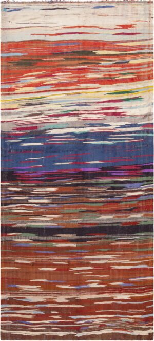 Gallery Size Colorful Vintage Moroccan Kilim Rug 72989 by Nazmiyal Antique Rugs