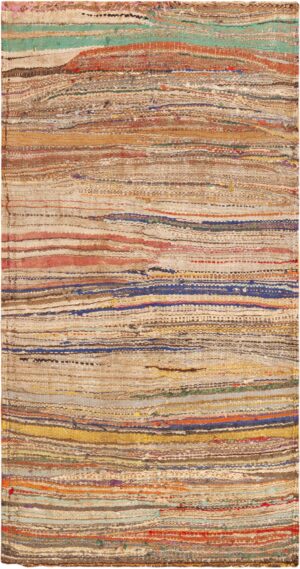 Multicolored Freestyle Vintage Primitive Moroccan Kilim 73017 by Nazmiyal Antique Rugs