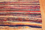 Side of Striped Jewel Tones Vintage Moroccan Flatweave Rug 73007 by Nazmiyal Antique Rugs