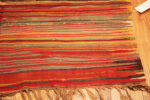 Side of Warm Tones Tribal Vintage Moroccan Kilim Gallery Size Rug 72988 by Nazmiyal Antique Rugs