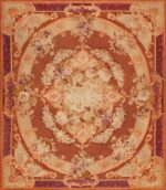 Small Floral Antique French Aubusson Rug 72903 by Nazmiyal Antique Rugs