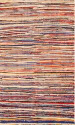 Striped Jewel Tones Vintage Moroccan Flatweave Rug 73007 by Nazmiyal Antique Rugs