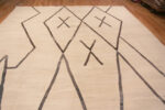 Top of Large Size Cream Brown Tribal Geometric Modern Flatwoven Kilim Rug 11735 by Nazmiyal Antique Rugs