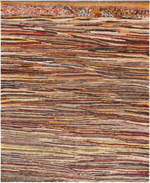 Vintage Moroccan Multicolored Stripes Kilim 73002 by Nazmiyal Antique Rugs