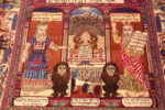 Wailing Wall of Silk Antique Persian Kashan Judaica Pictorial Rug 73035 by Nazmiyal Antique Rugs