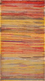 Warm Tones Tribal Vintage Moroccan Kilim Gallery Size Rug 72988 by Nazmiyal Antique Rugs