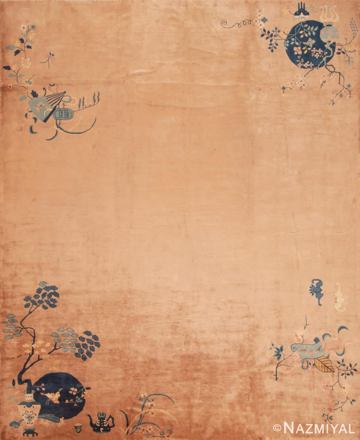 Antique Chinese Art Deco Floral Area Rug 73026 by Nazmiyal Antique Rugs