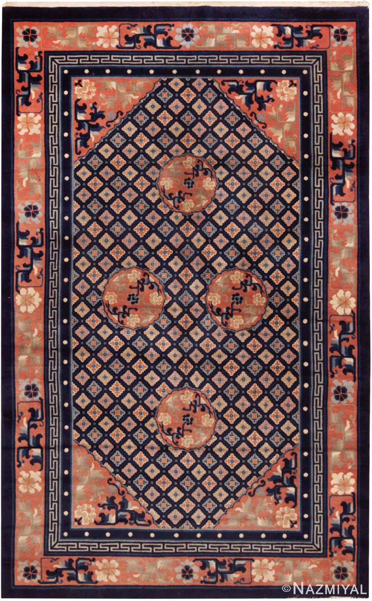 Antique Chinese Peking Geometric Rug 70909 by Nazmiyal Antique Rugs