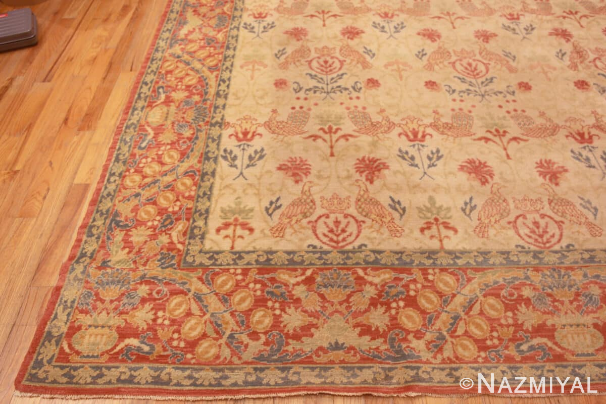 Charming Antique Bird Design Spanish Area Rug 72904 Nazmiyal