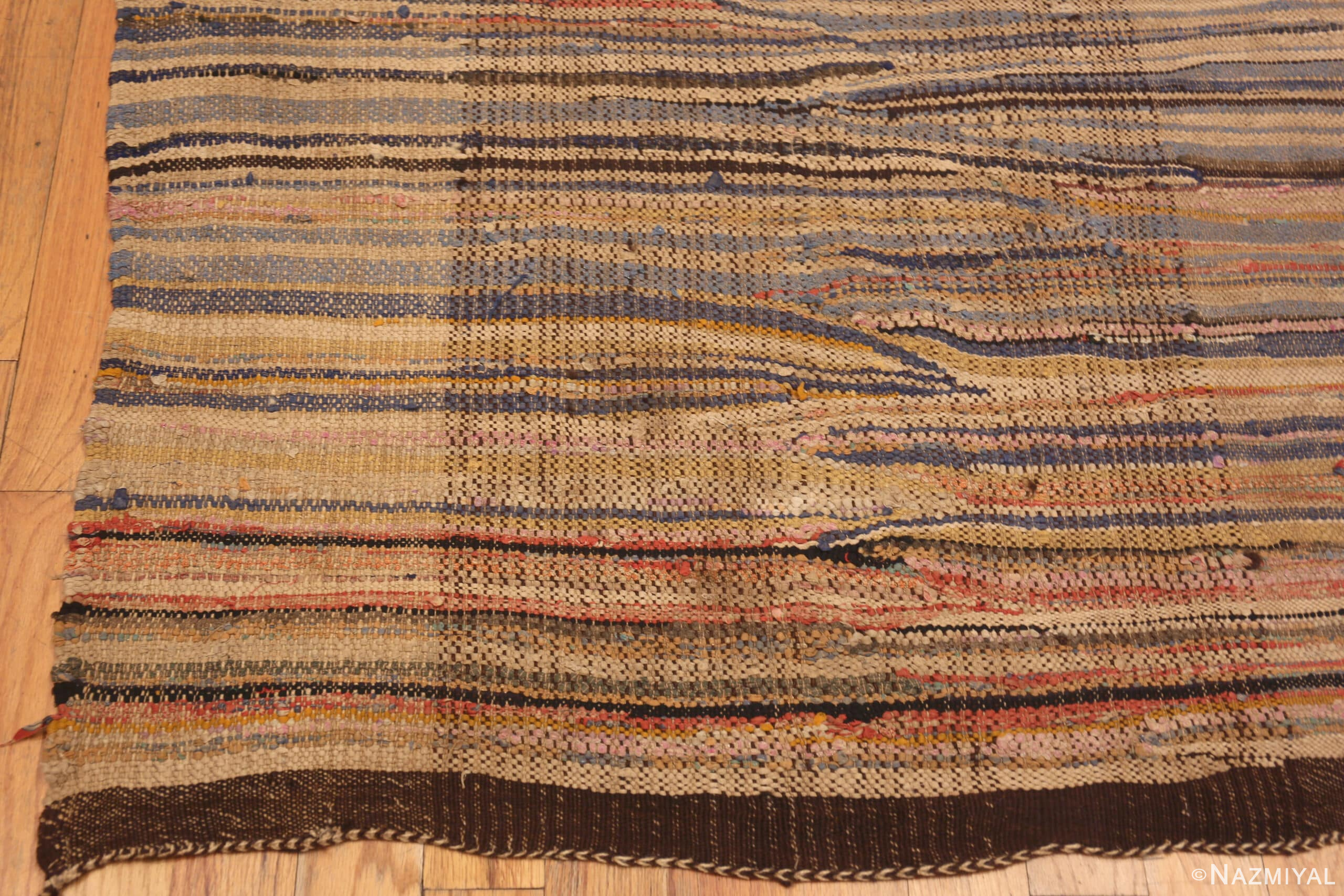 Corner of Earthy Hues Vintage Moroccan Kilim Rug 73006 by Nazmiyal Antique Rugs