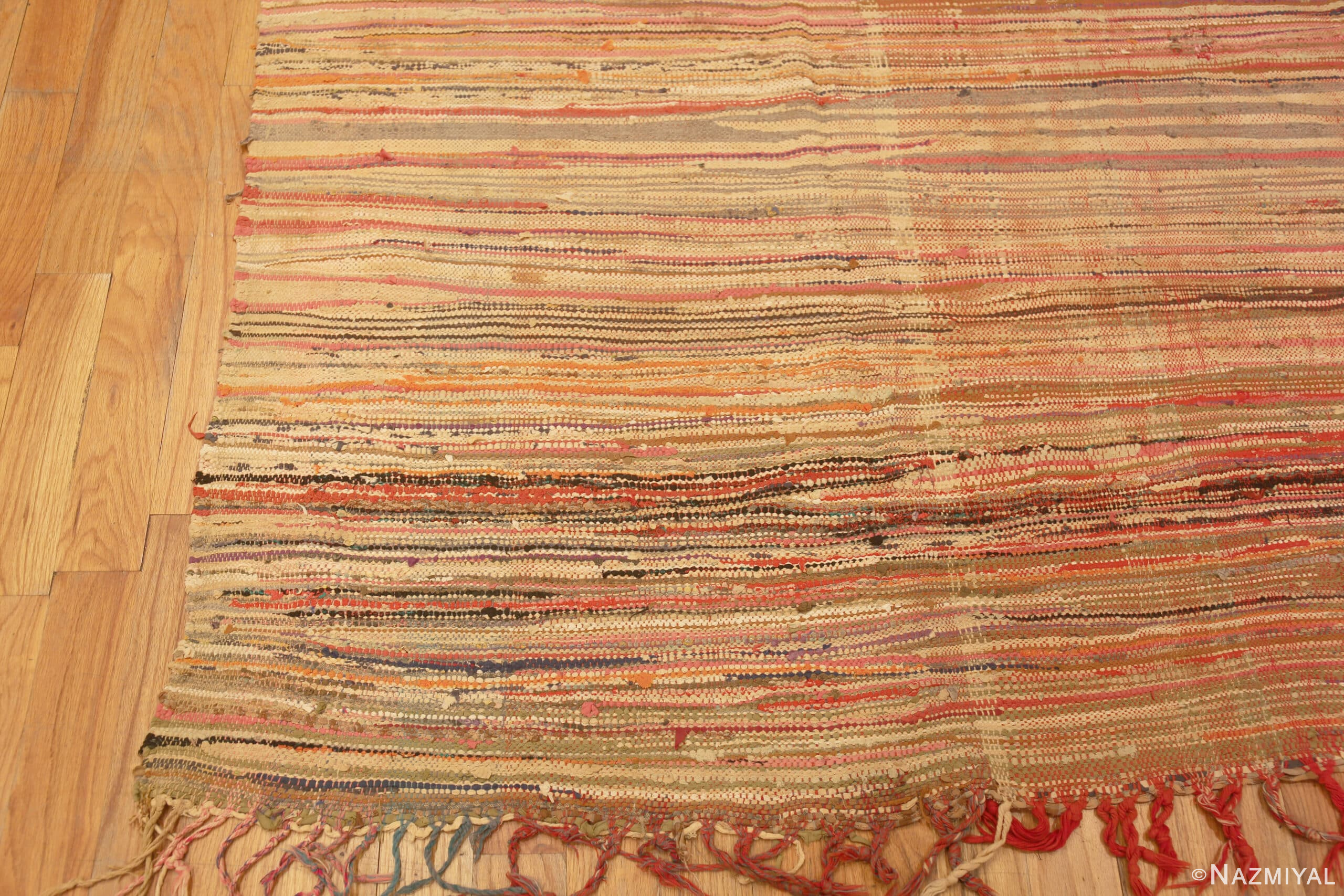 Corner of Sunny Hues Vintage Moroccan Kilim Rug 73016 by Nazmiyal Antique Rugs