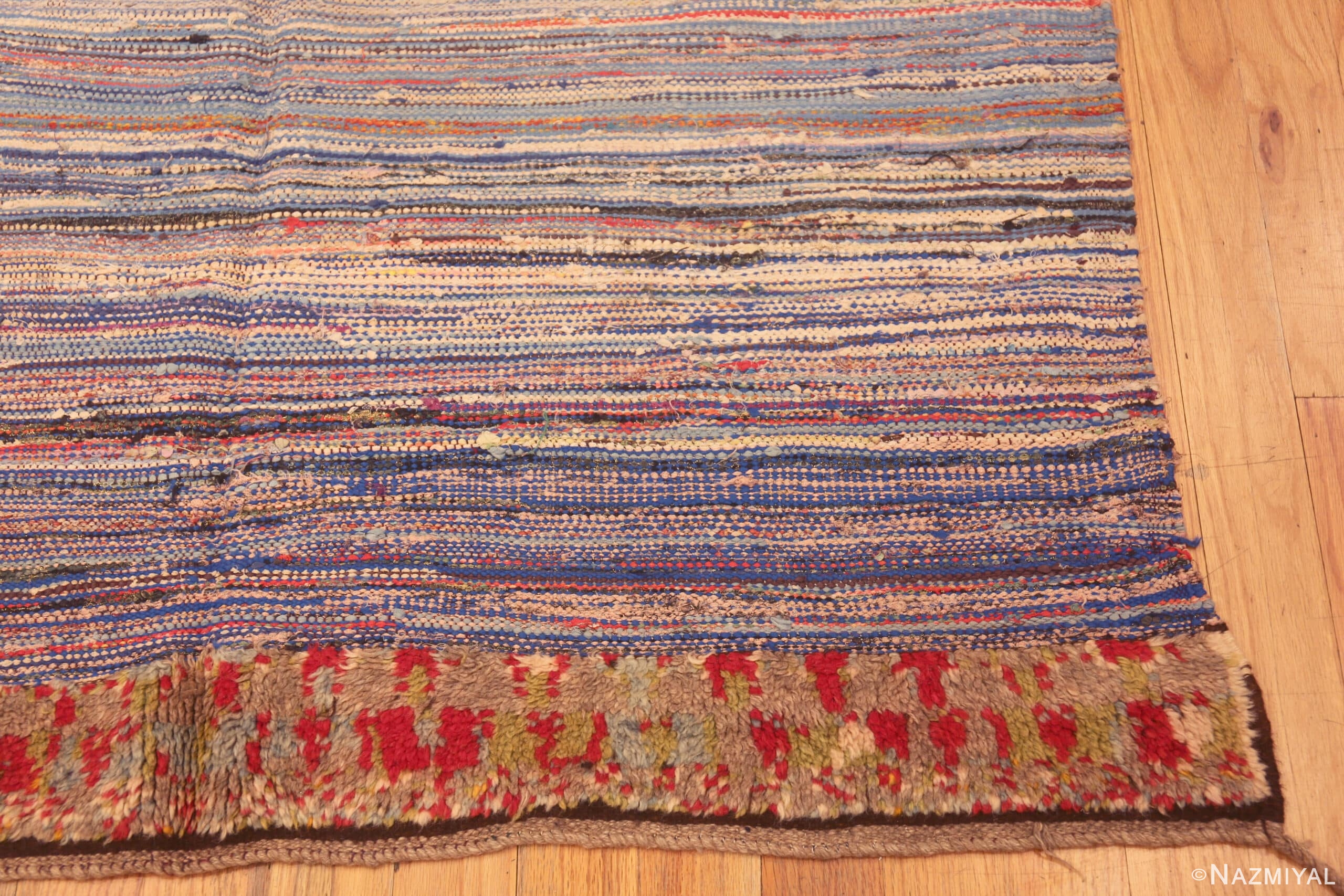 Corner of Vintage Purple Tones Moroccan Kilim Rug 73001 by Nazmiyal Antique Rugs