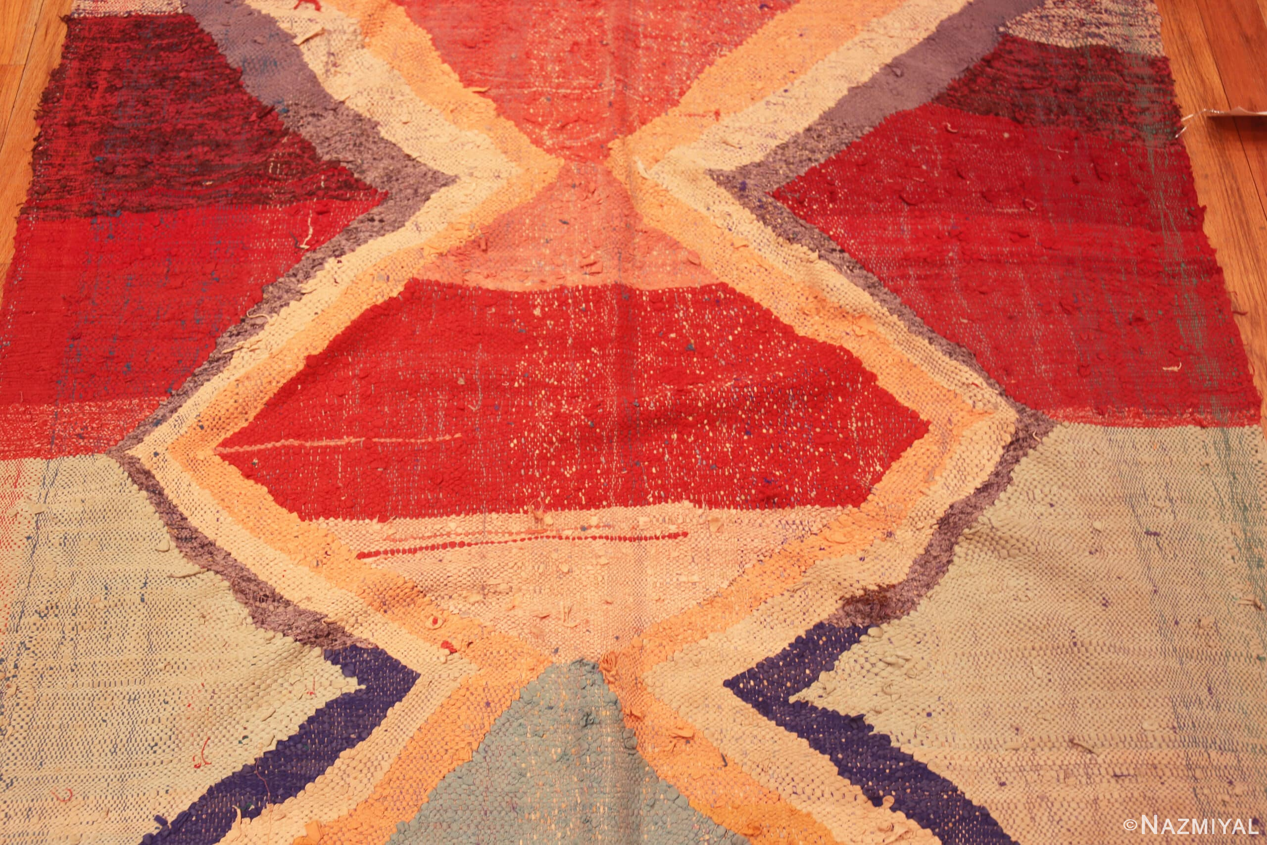 Details of Gallery Size Artistic Vintage Moroccan Kilim 72991 by Nazmiyal Antique Rugs