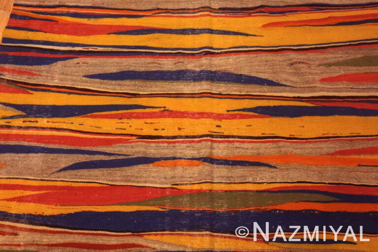 Spectacular Hallway Size Artistic Vintage Moroccan Kilim 73022