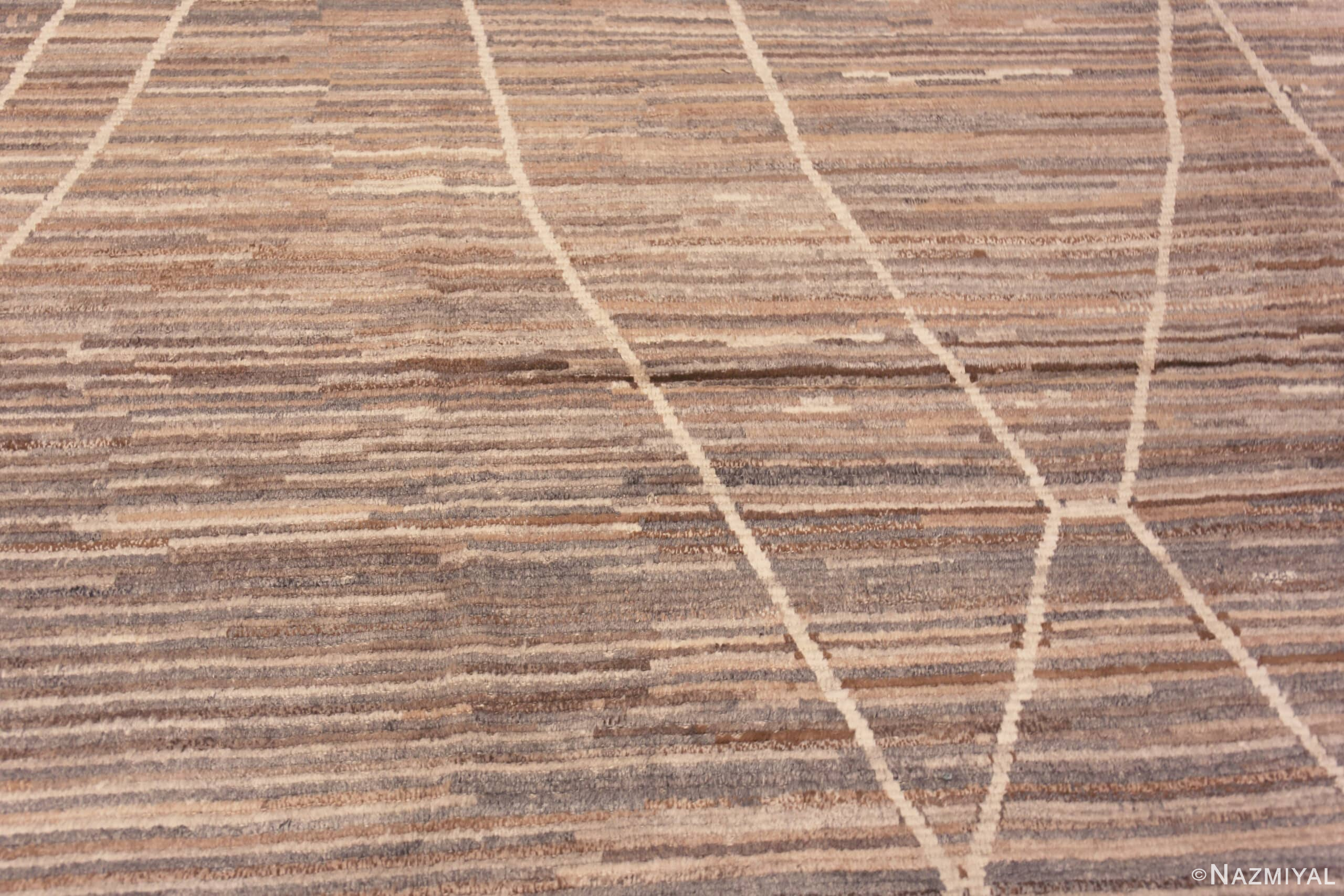 Details of Large Room Size Tribal Geometric Earth Tone Color Modern Minimalist Rug 11708 by Nazmiyal Antique Rugs