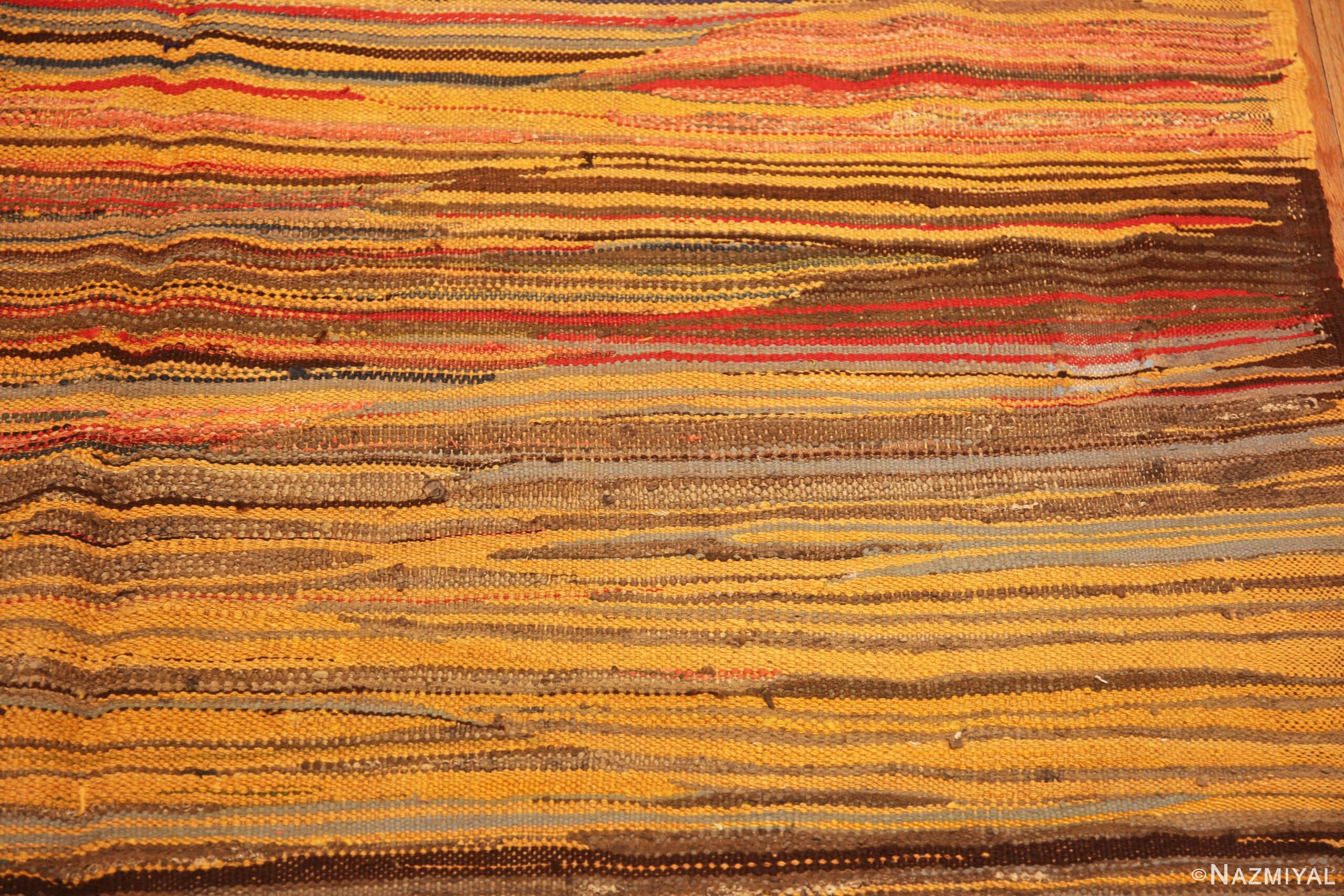 Details of Warm Tones Tribal Vintage Moroccan Kilim Gallery Size Rug 72988 by Nazmiyal Antique Rugs