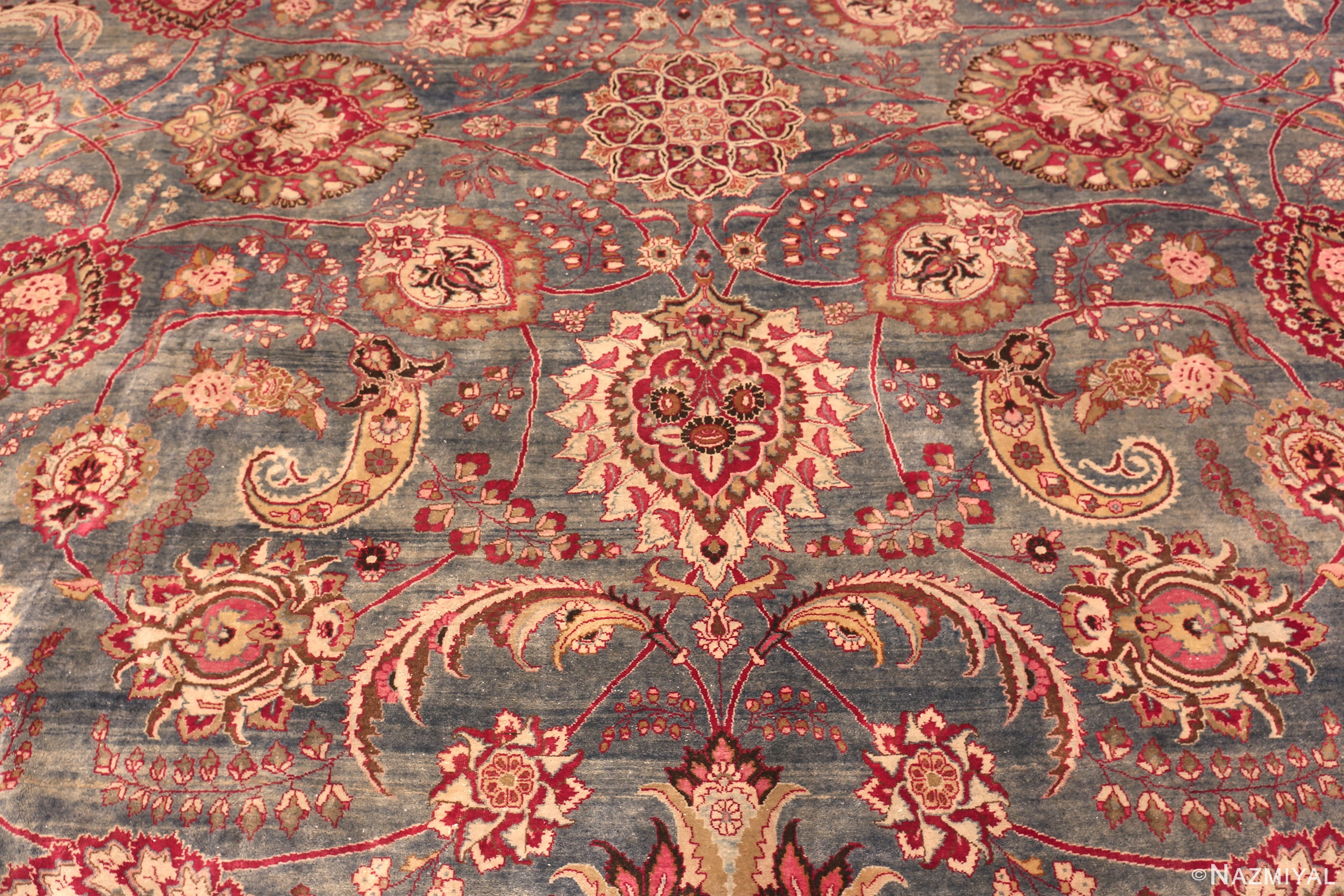 Luxurious Palace Size Vintage Persian Khorassan Floral Rug 73044 by Nazmiyal Antique Rug Collection