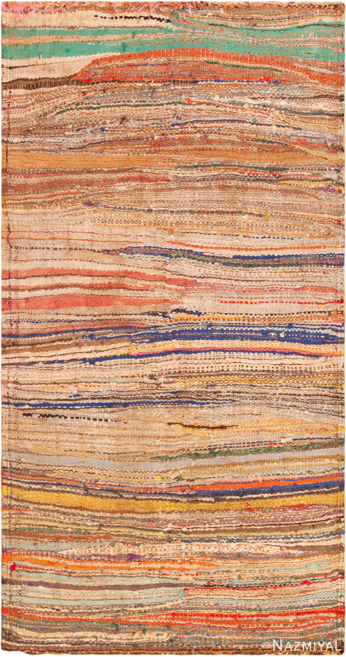 Multicolored Freestyle Vintage Primitive Moroccan Kilim 73017 by Nazmiyal Antique Rugs