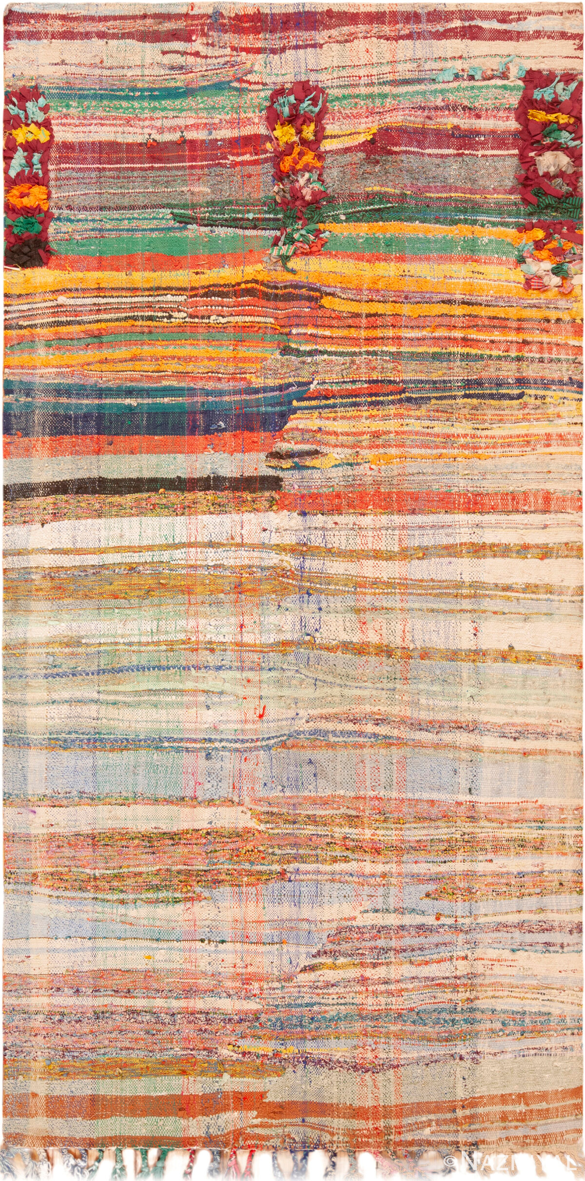 Multicolored Vintage Moroccan Boucherouite Kilim Rug 73003 by Nazmiyal Antique Rugs