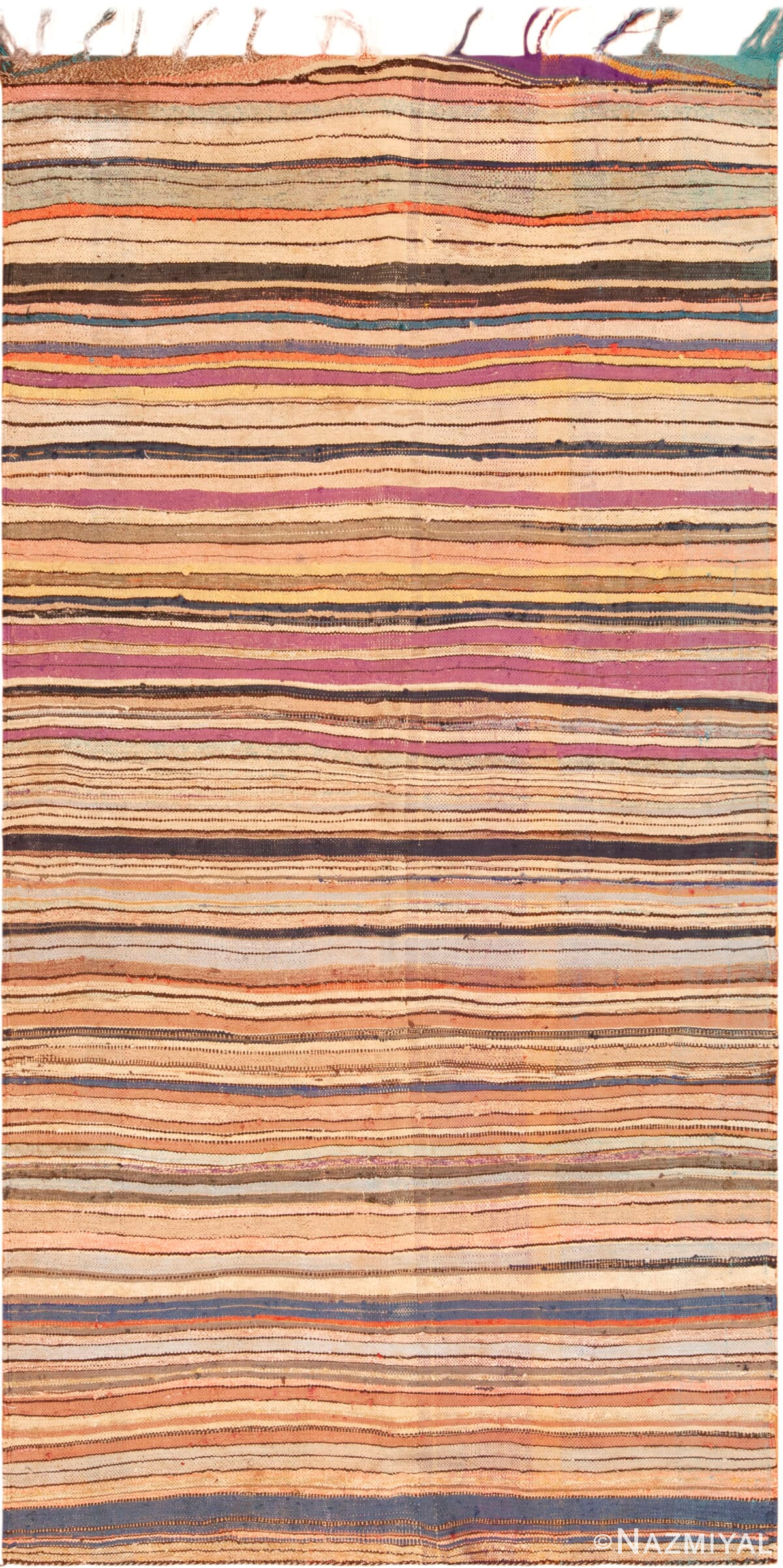 Striped Design Vintage Moroccan Kilim Rug 73018 by Nazmiyal Antique Rugs