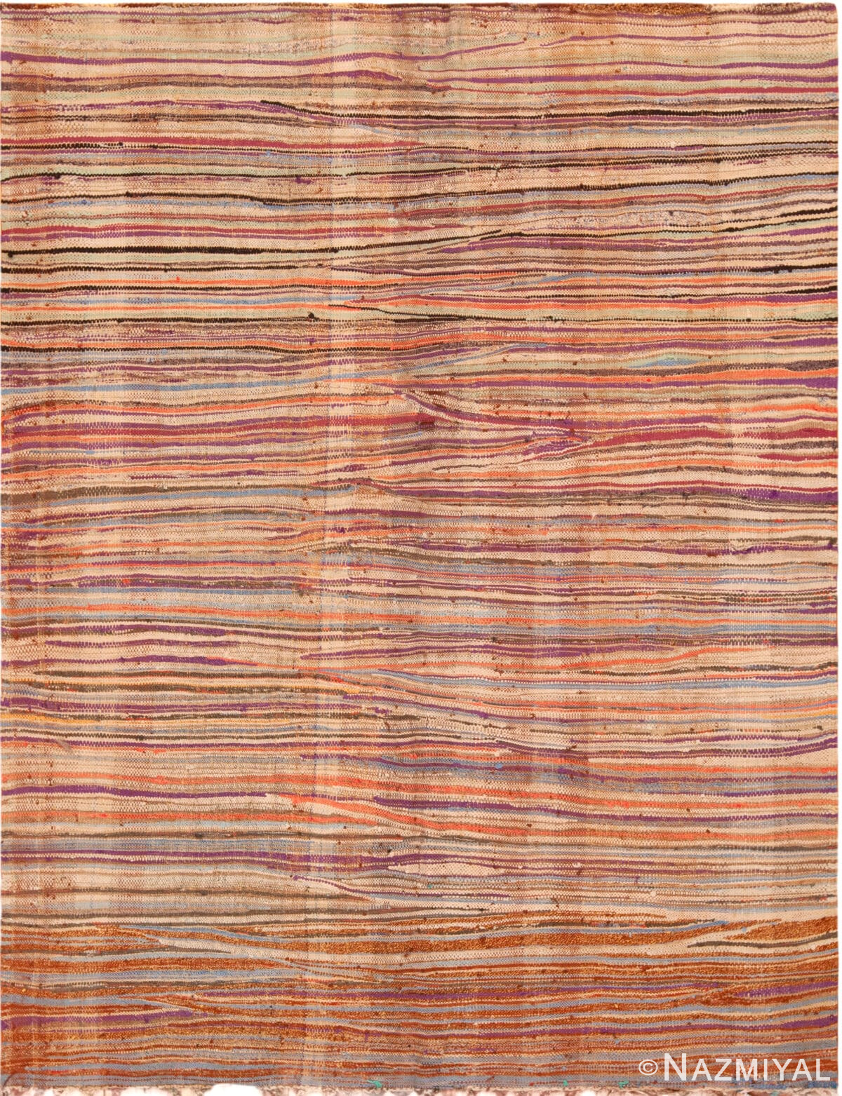 Striped Vintage Moroccan Tribal Kilim Rug 73009 by Nazmiyal Antique Rugs