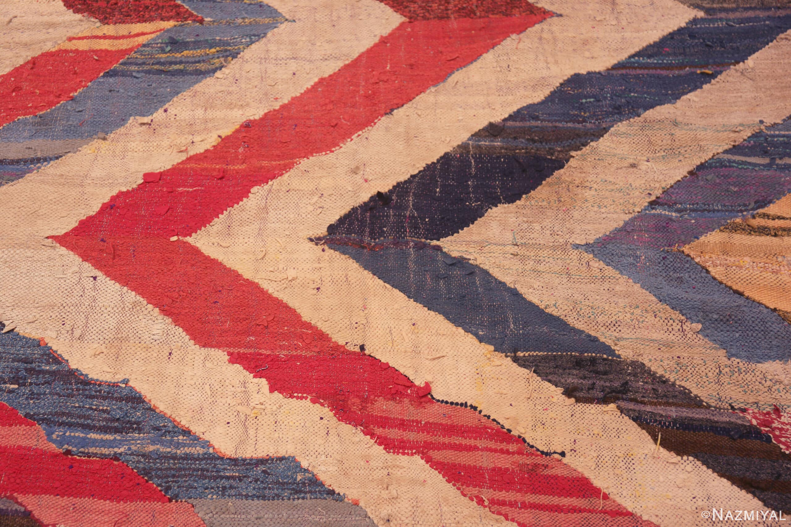 Vintage Moroccan Zigzag Design Kilim Rug 72993 Nazmiyal