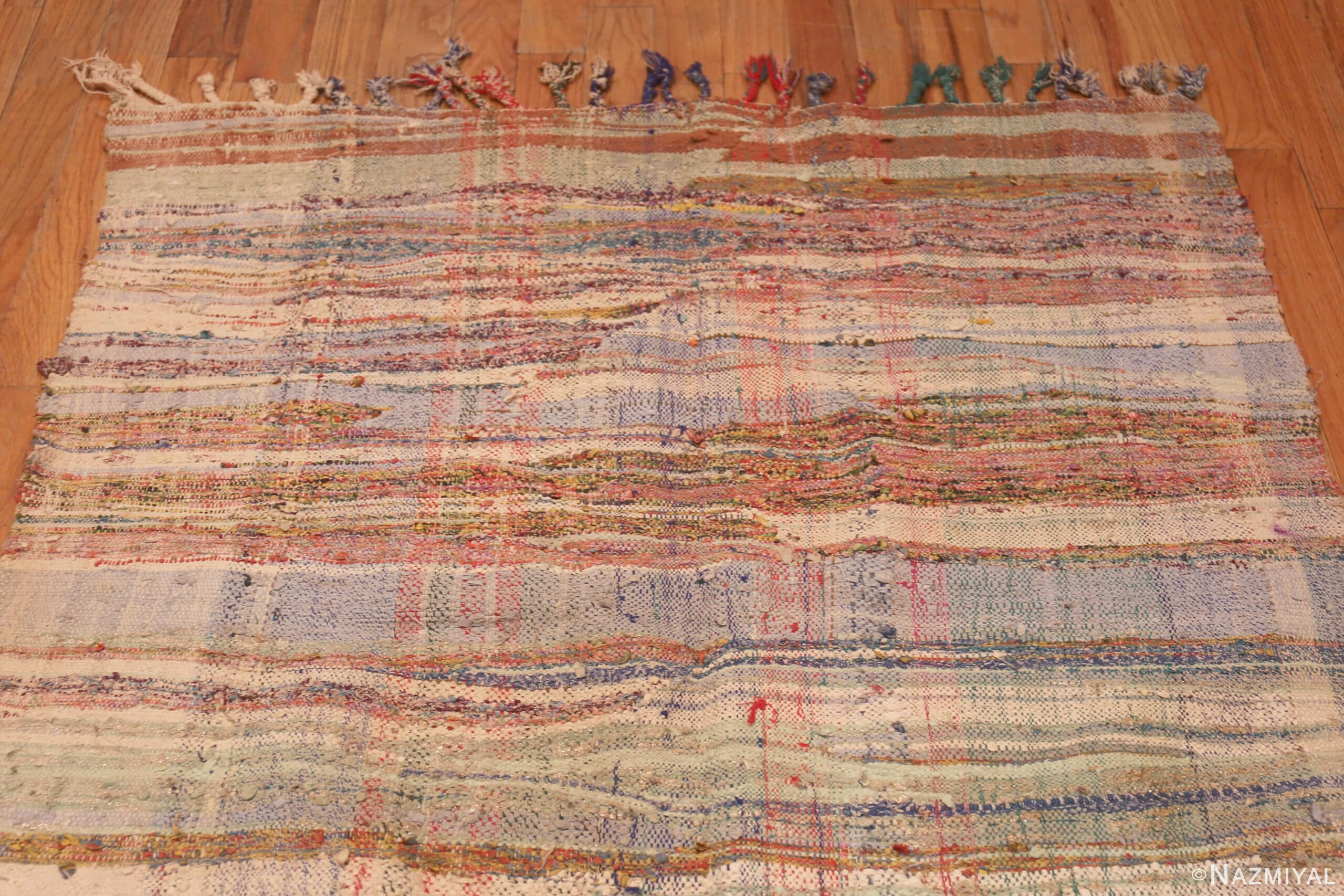 Colorful Vintage Moroccan Boucherouite Kilim Rug 73003 Nazmiyal