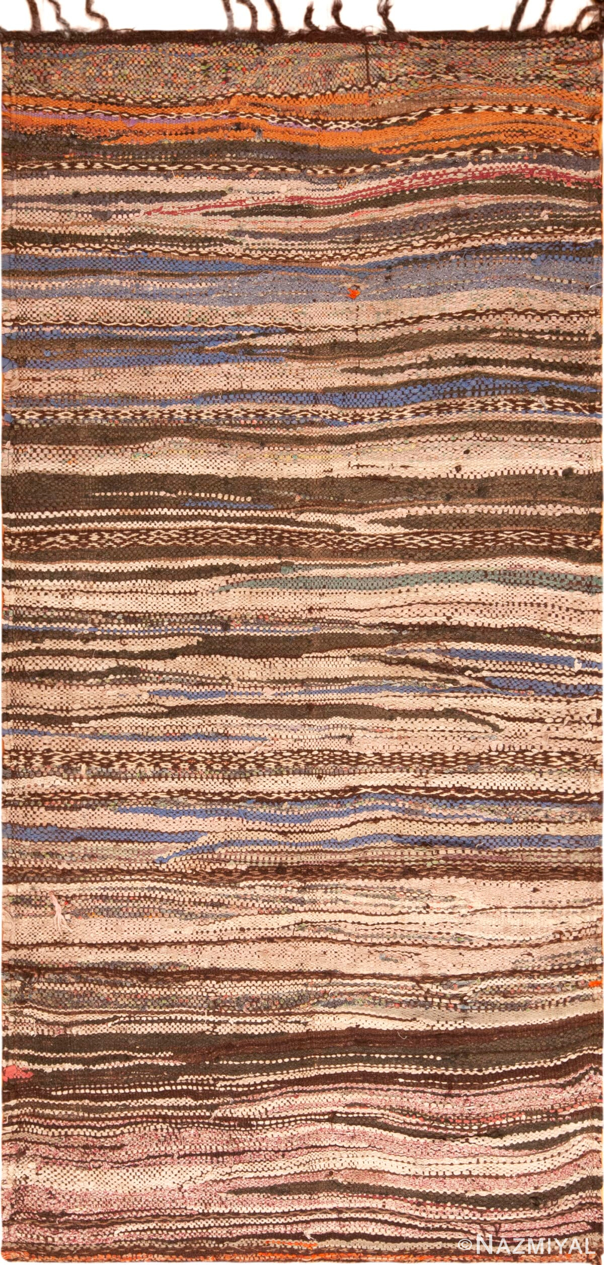 Vintage Moroccan Brown Hues Kilim 73020 by Nazmiyal Antique Rugs