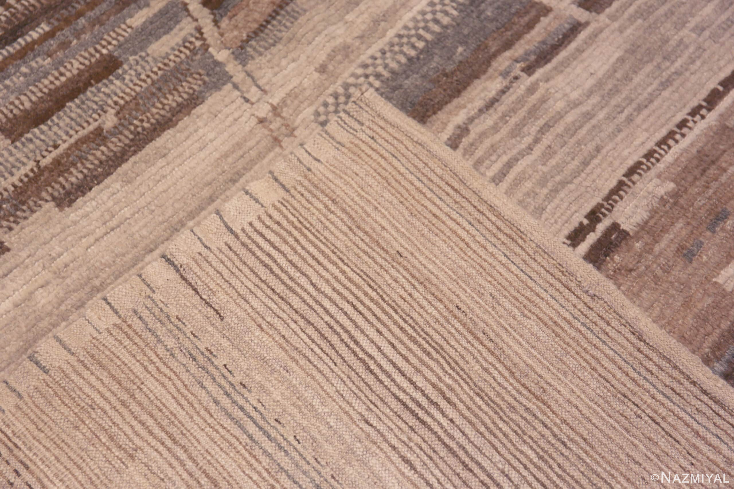 Weave of Large Room Size Tribal Geometric Earth Tone Color Modern Minimalist Rug 11708 by Nazmiyal Antique Rugs