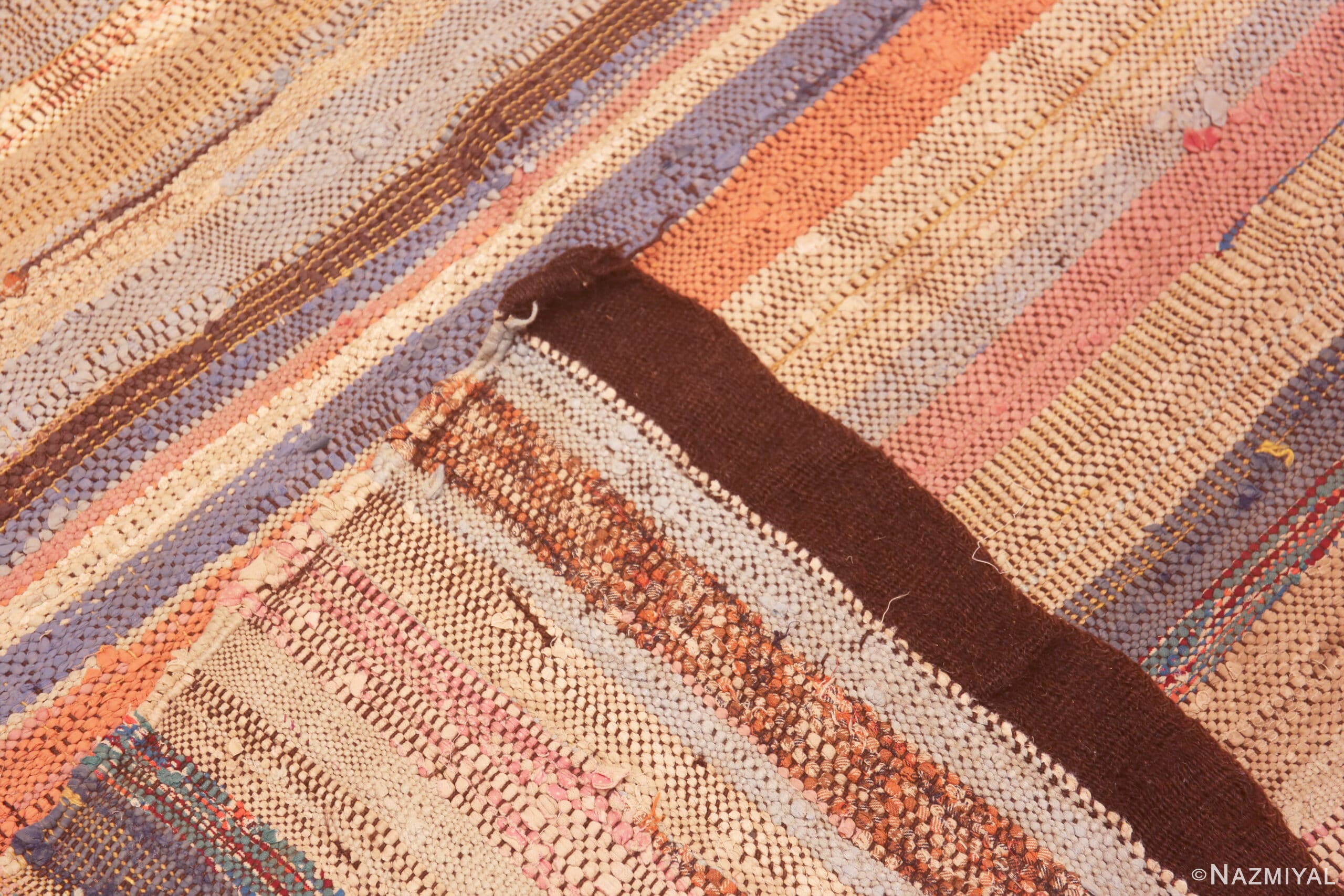 Weave of Soft Warm Colors Vintage Moroccan Flatweave Rug 73014 by Nazmiyal Antique Rugs