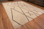 Whole View of Large Size Cream Brown Tribal Geometric Modern Flatwoven Kilim Rug 11735 by Nazmiyal Antique Rugs