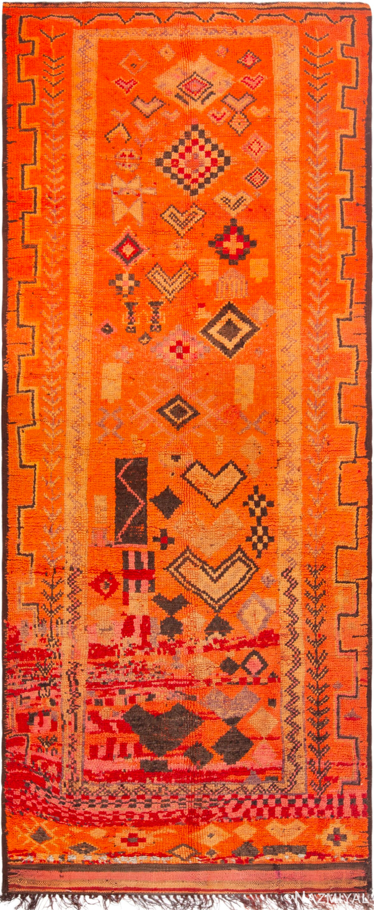 Berber Design Vintage Moroccan Gallery Size Rug 73088 by Nazmiyal Antique Rugs
