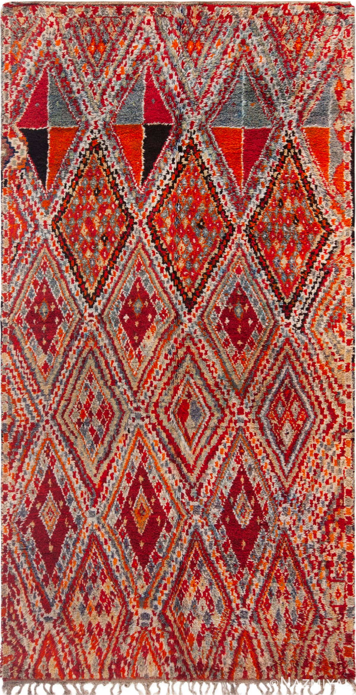 Colorful Vintage Moroccan Geometric Tribal Rug 73089 by Nazmiyal Antique Rugs