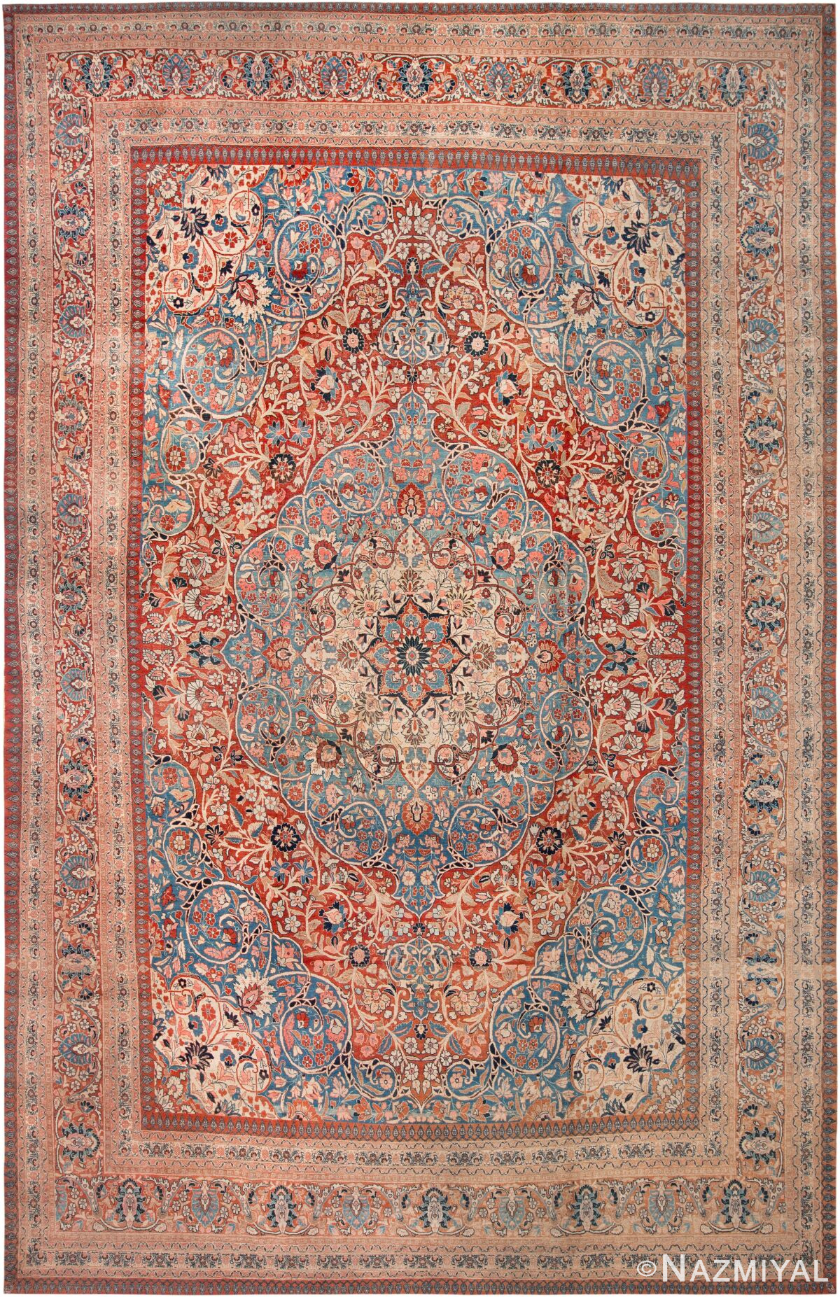 Large Antique Persian Tabriz Haji Jalili Rug 73046 by Nazmiyal Antique Rugs