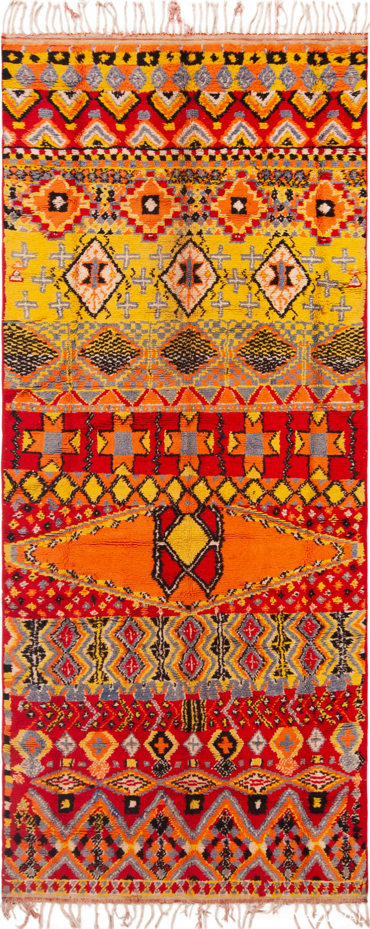 Vintage Moroccan Gallery Size Rug 73086 by Nazmiyal Antique Rugs