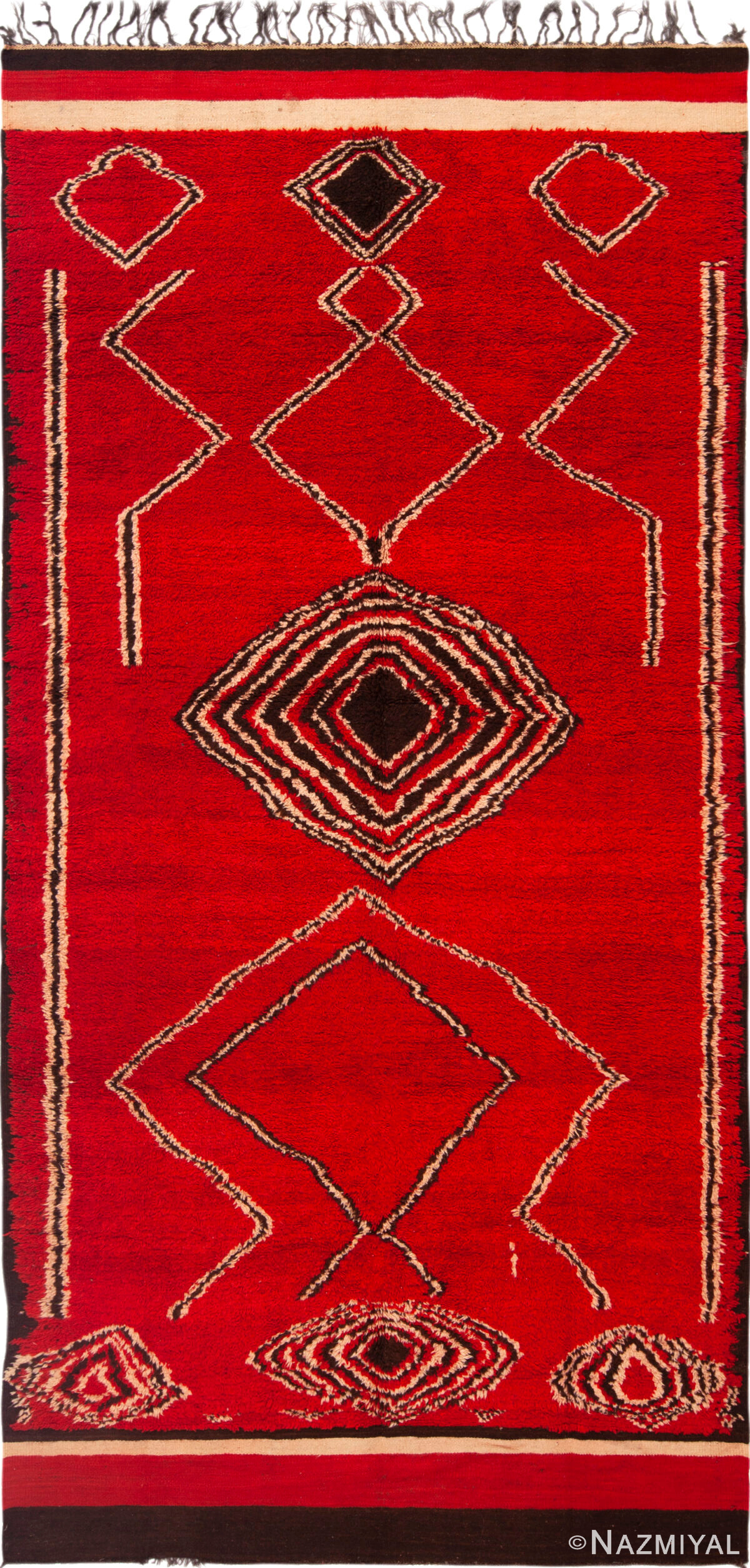 Vintage Moroccan Gallery Size Tribal Rug 73087 by Nazmiyal Antique Rugs