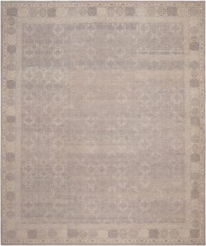 Neutral Geometric Modern Khotan Design Area Rug 61141 by Nazmiyal Antique Rugs