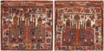 Pair Of Pictorial Antique Persian Afshar Tribal Bags 73114 by Nazmiyal Antique Rugs