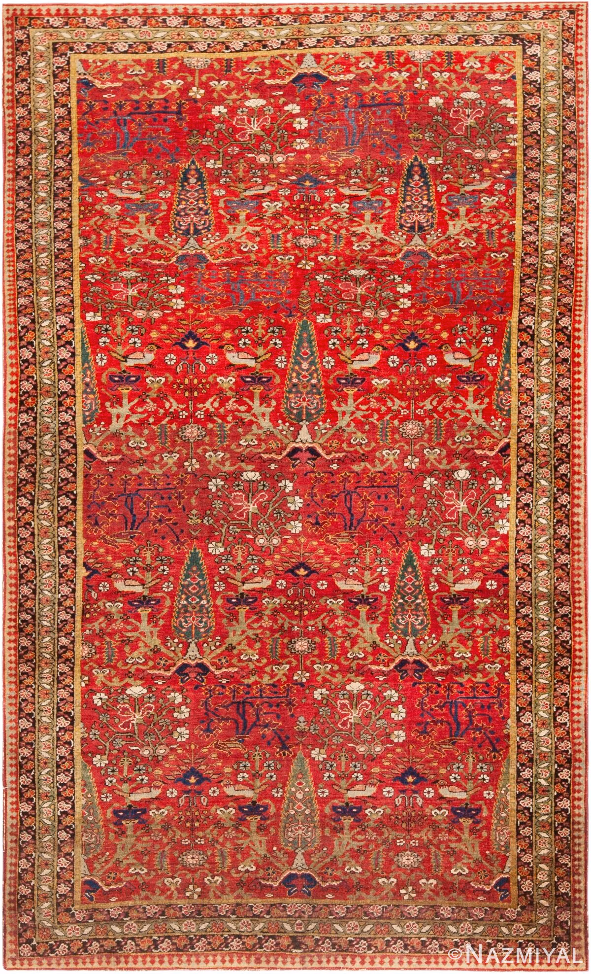 Antique Persian Kerman Cypress Tree Design Rug 73112 by Nazmiyal Antique Rugs