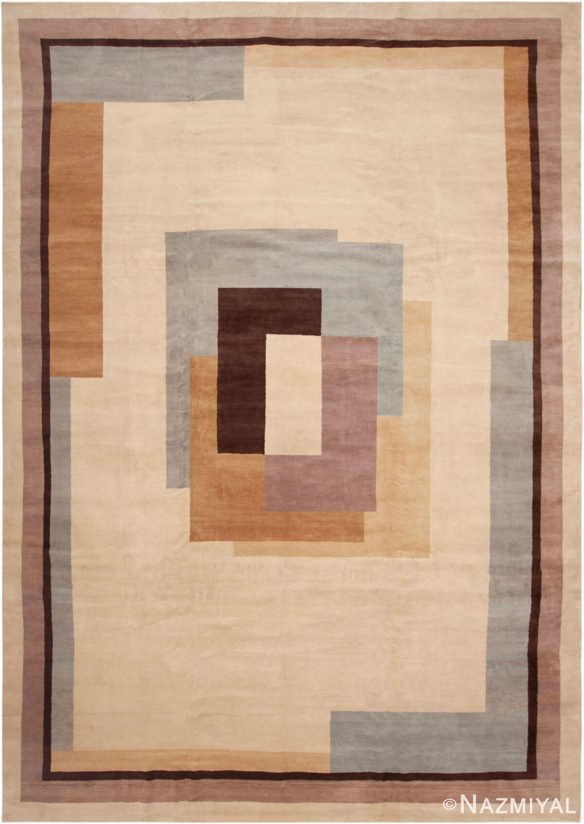 Modern Room Size Art Deco Design Area Rug 61148 by Nazmiyal Antique Rugs