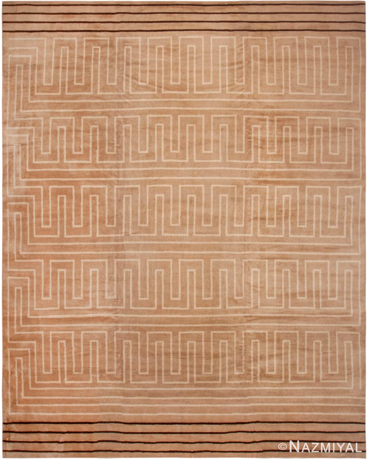 Neutral Geometric Modern Contemporary Rug 61153 by Nazmiyal Antique Rugs