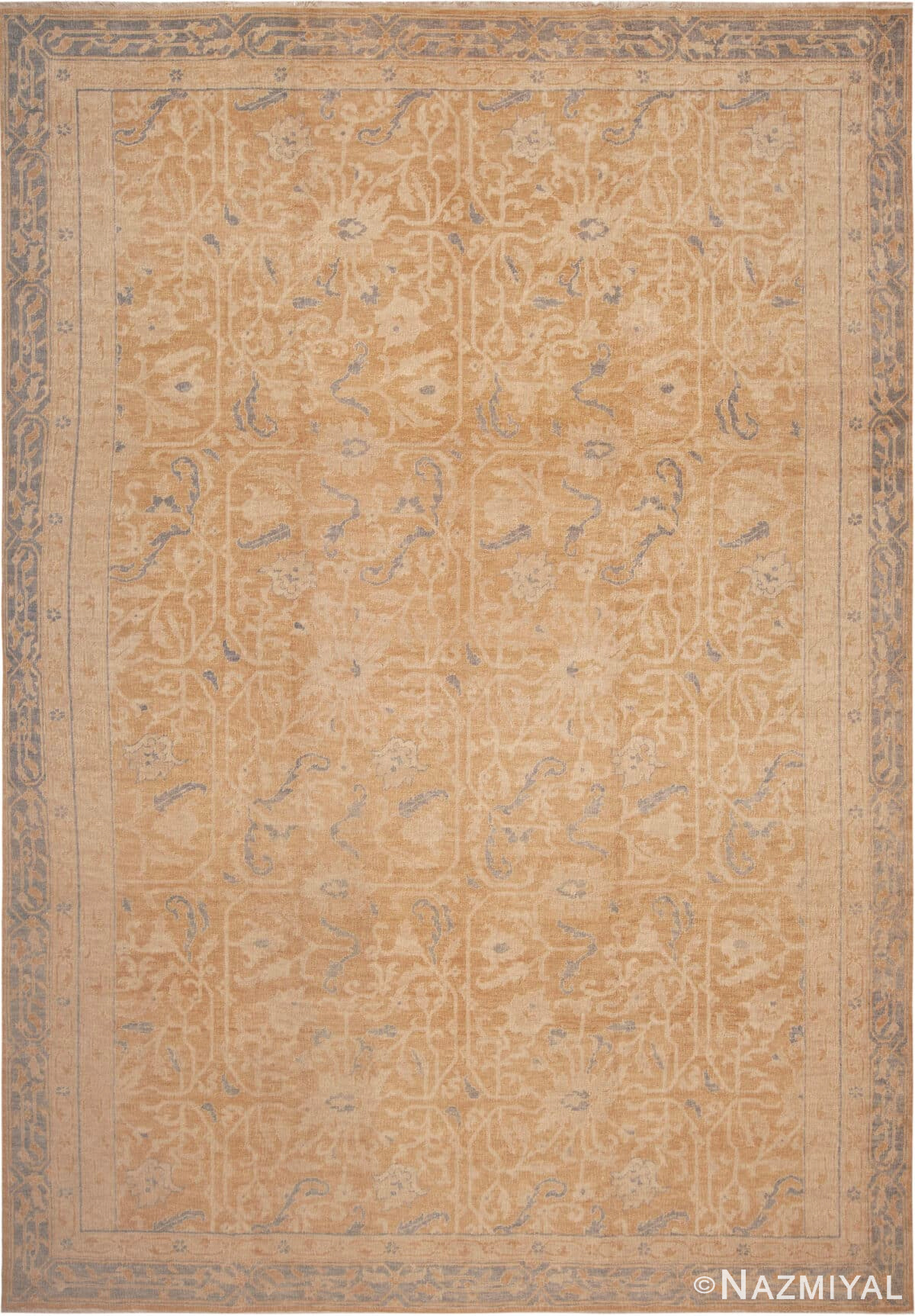 Subtle Floral Motif Modern Contemporary Rug 61133 by Nazmiyal Antique Rugs