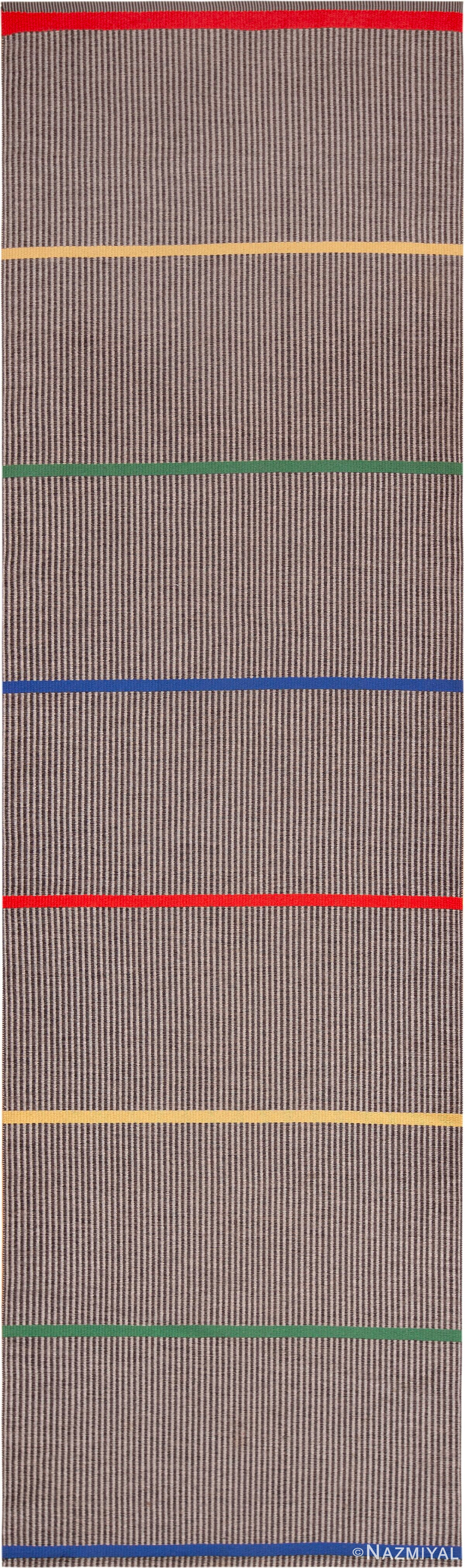 Vintage Swedish Striped Design Runner 73106 by Nazmiyal Antique Rugs