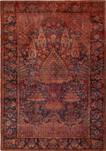Cypress Tree Design Antique Persian Kashan Rug 73166 by Nazmiyal Antique Rugs